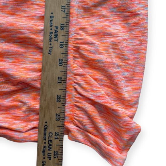 Women's Athleta Small Orange Fastest Track Tee Ruched Athletic Top Yoga - Picture 3 of 4